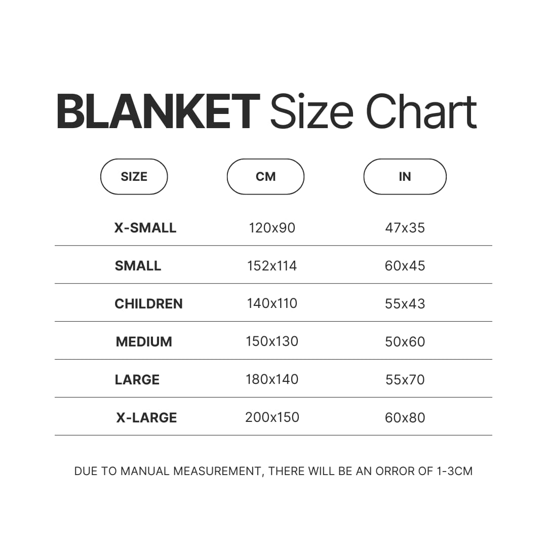 Blanket Size Chart - Chrono Trigger Merch