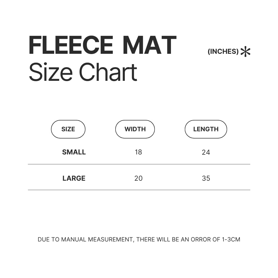 Fleece Mat Size Chart - Chrono Trigger Merch