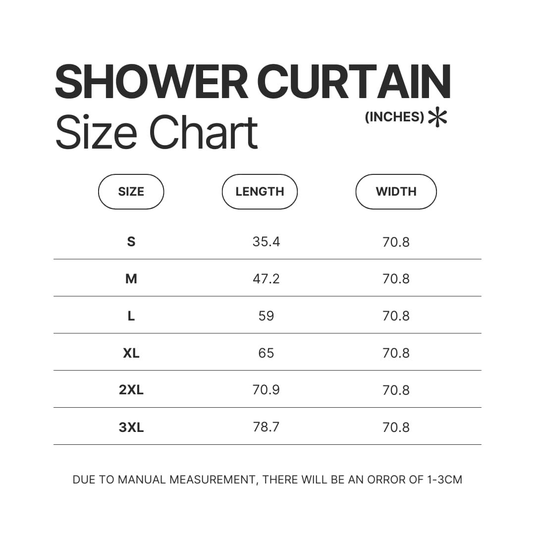 Shower Curtain Size Chart - Chrono Trigger Merch