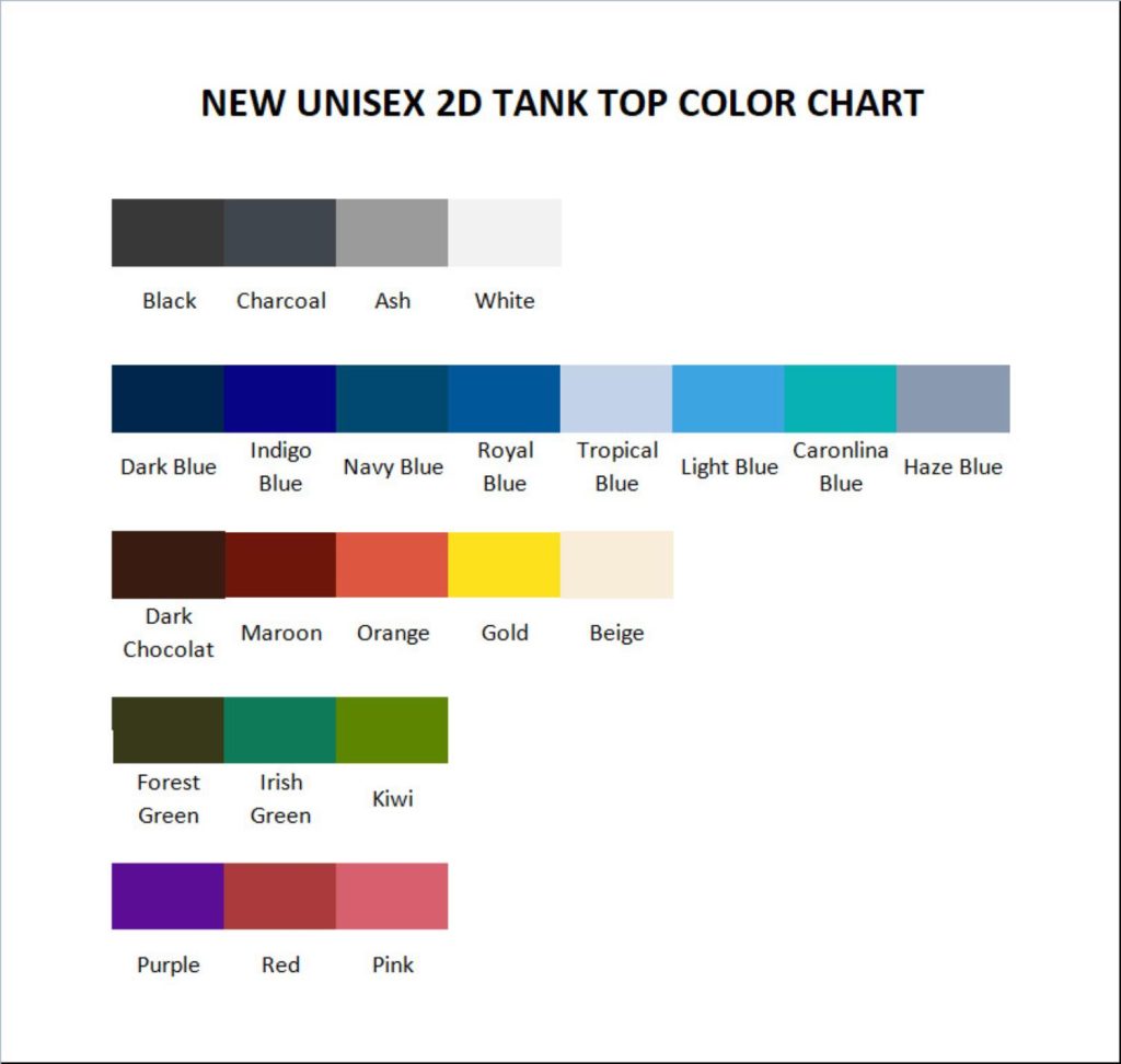 tank top color chart - Chrono Trigger Merch