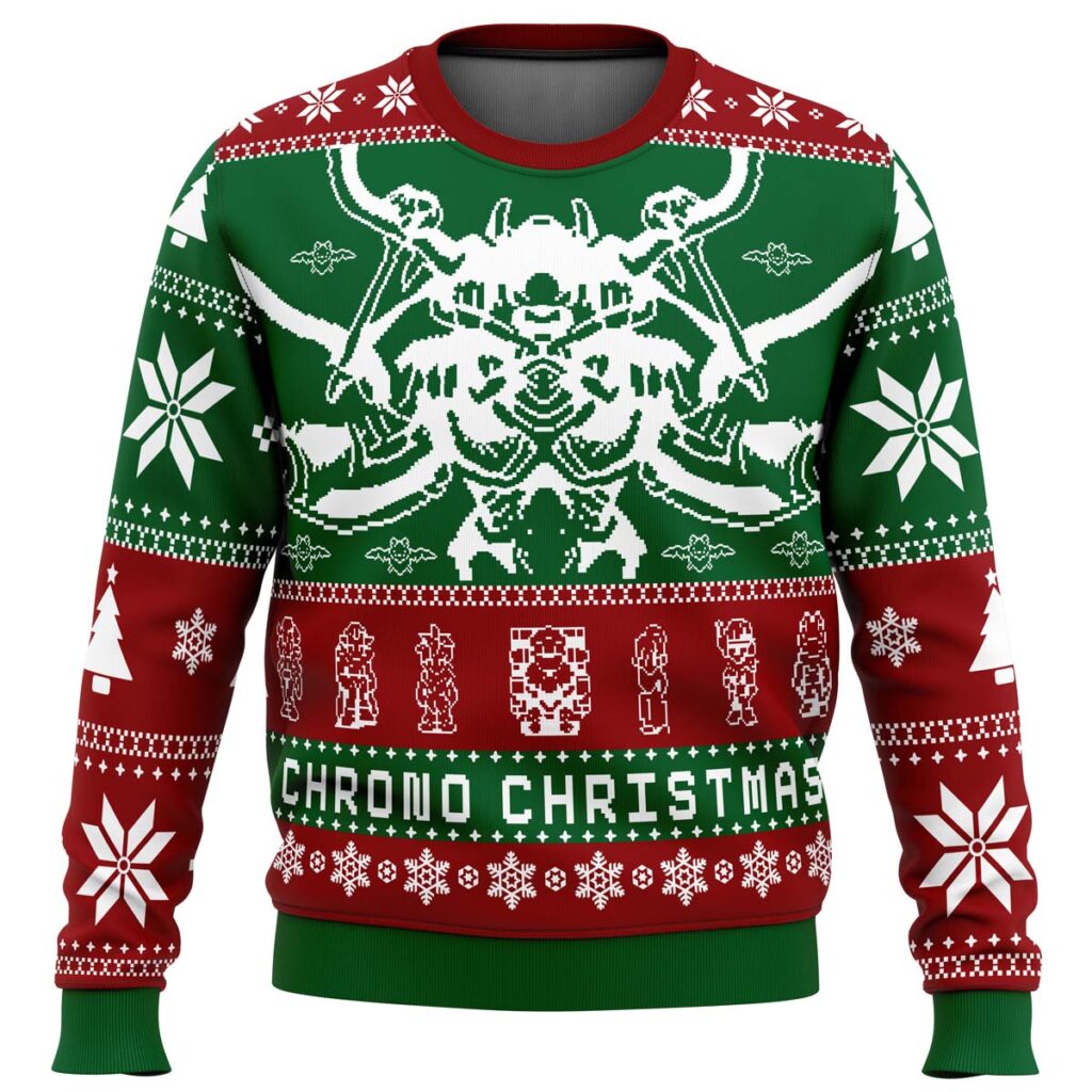 chrono trigger chrono christmas ugly christmas sweatervlwol - Chrono Trigger Merch